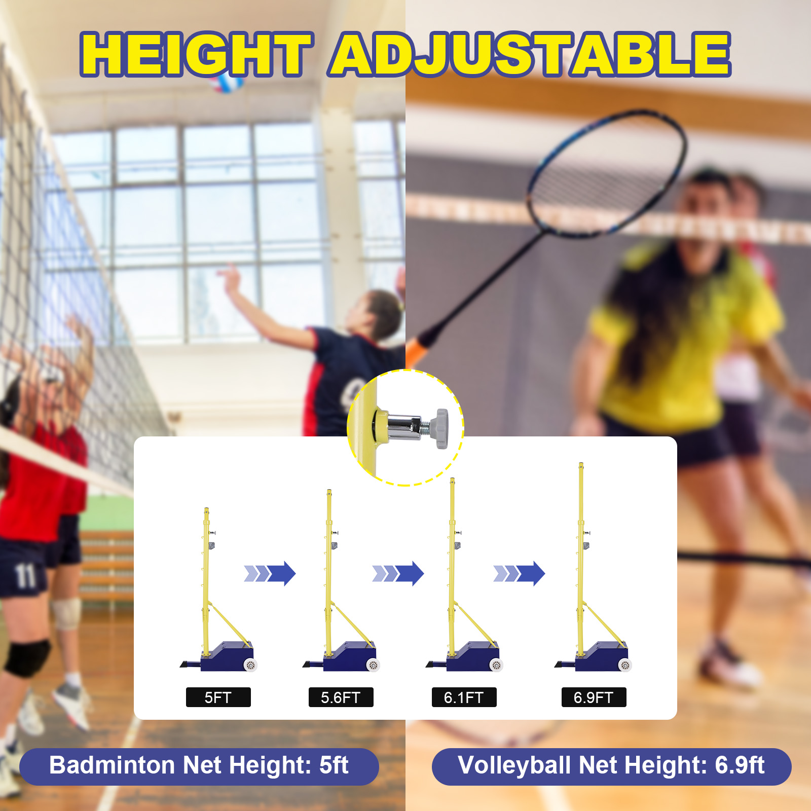 Badminton Badminton - Volleyball Poles Heavy Duty Badmintons Stick