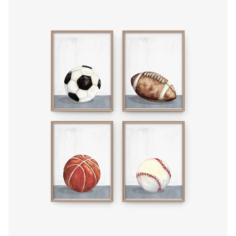 Badminton Zone - Sport Balls Poster Soccer Football Basketball