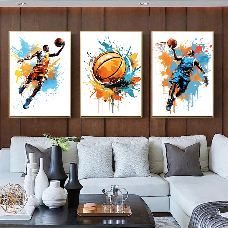 Watercolor Graffiti Basketball – Badminton Zone Bewertung und Preis