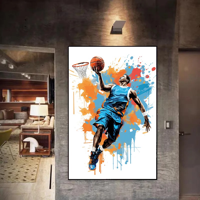 Watercolor Graffiti Basketball – Badminton Zone Bewertung und Preis