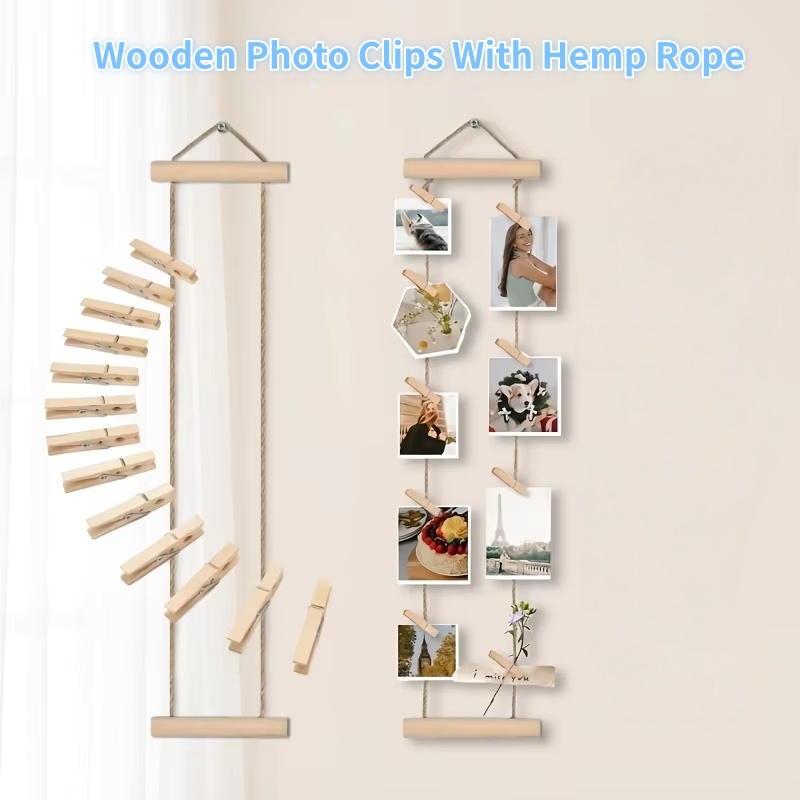 Natural Wood Photo Hanging Rop – String Tension Clip Bewertung und Preis