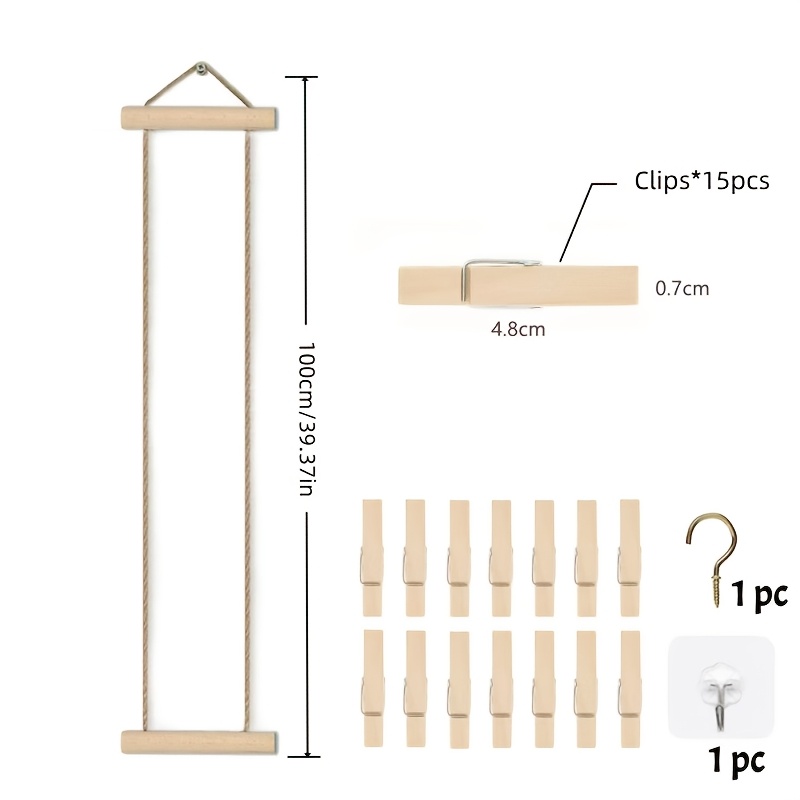 Natural Wood Photo Hanging Rop – String Tension Clip Bewertung und Preis