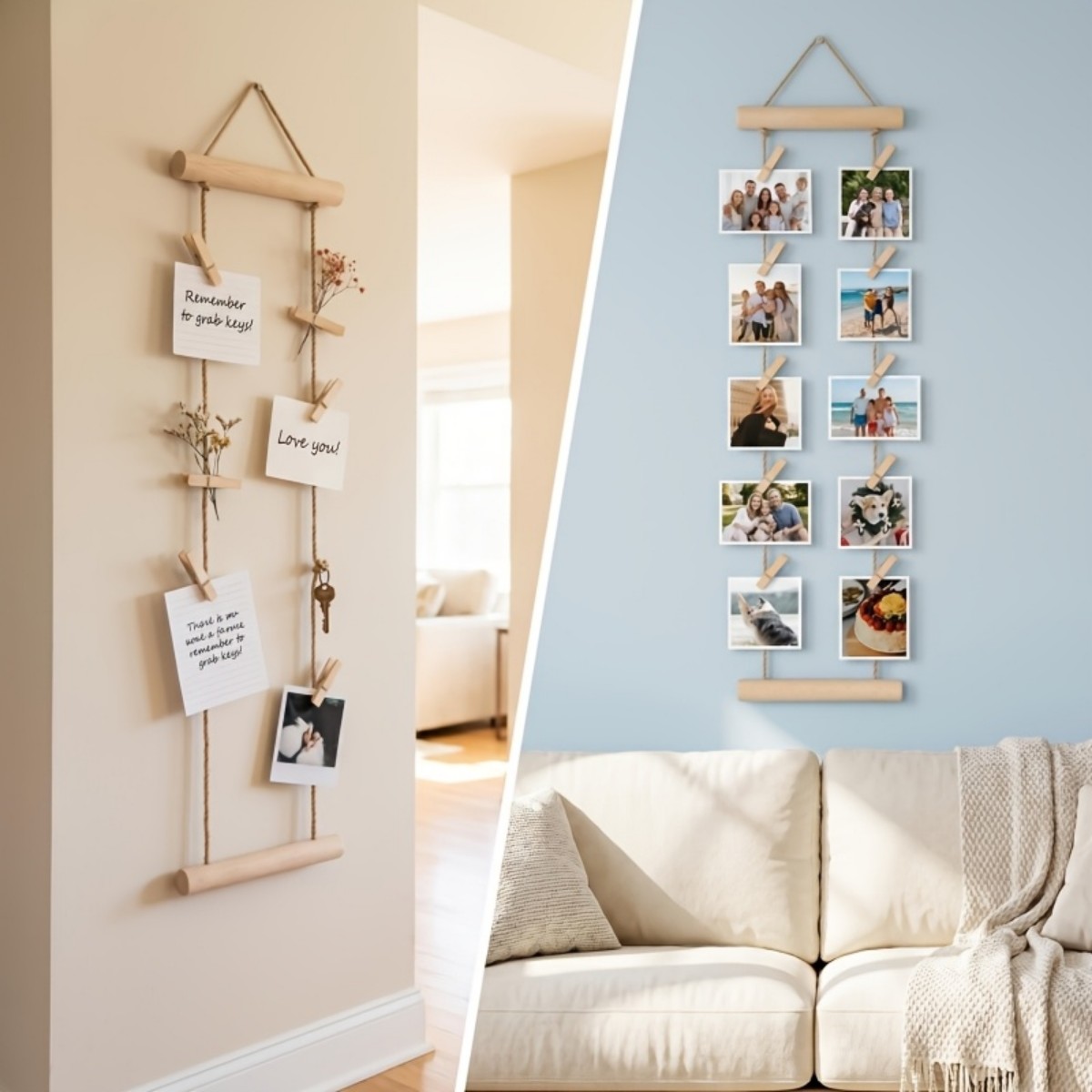 Wooden photos hanging on the w – String Tension Clip Bewertung und Preis