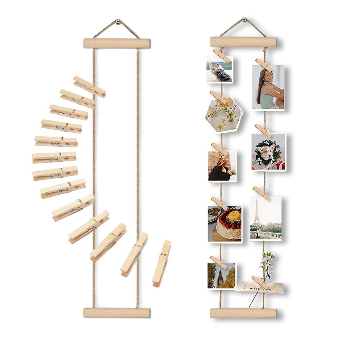 Wooden photos hanging on the w – String Tension Clip Bewertung und Preis