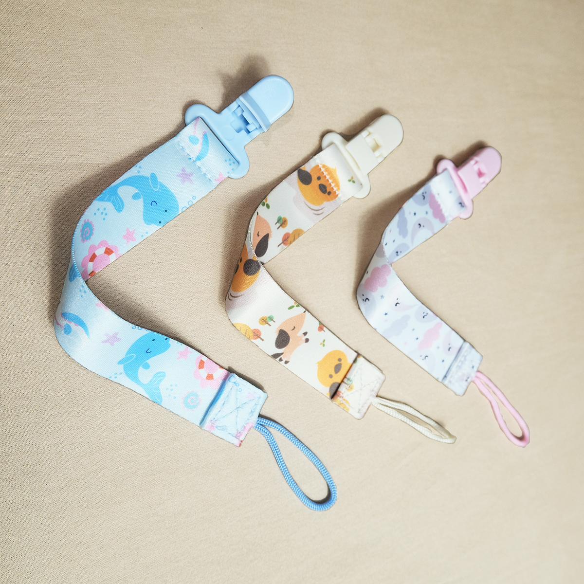 3PCS cartoon printed baby paci – String Tension Clip Bewertung und Preis